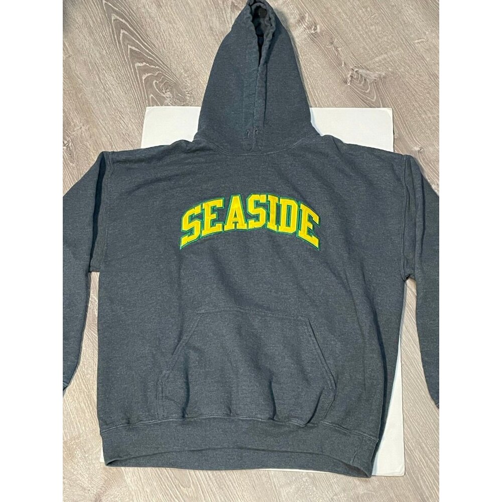 Seaside Beach hoodie sweater mens large long sleeve blue gray